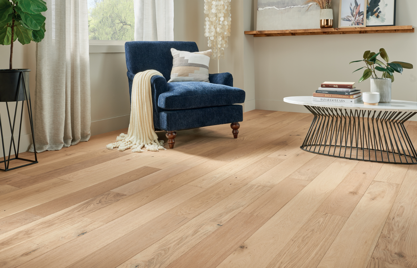 hardwood flooring in living area